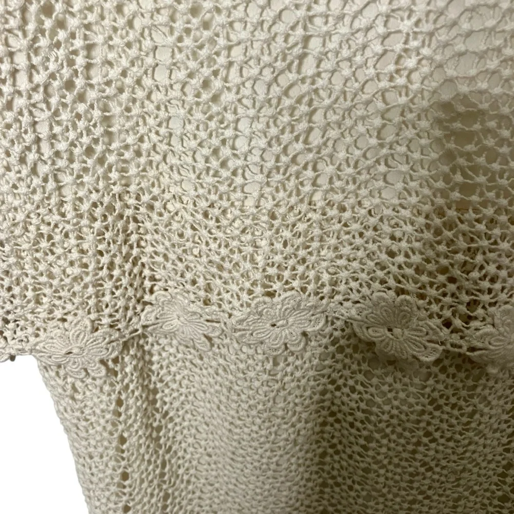 21. Top Shop Women’s Size 2 crochet mini dress ivory floral NWT - Picture 15 of 16